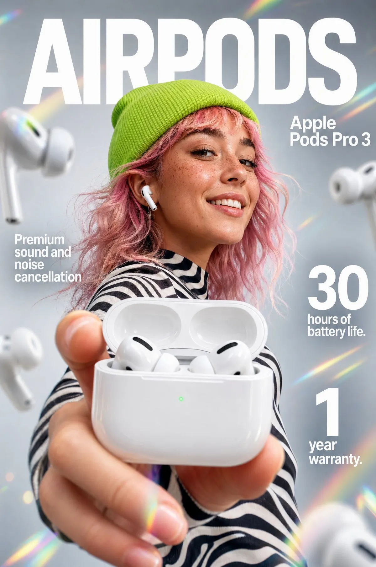 Apple Pods Pro 3 Earbuds E-Commerce Infographic