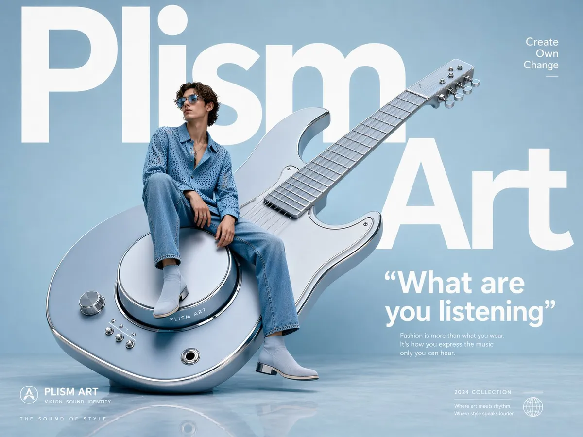 Avant-Garde Guitar Sculpture Fashion Advertisement