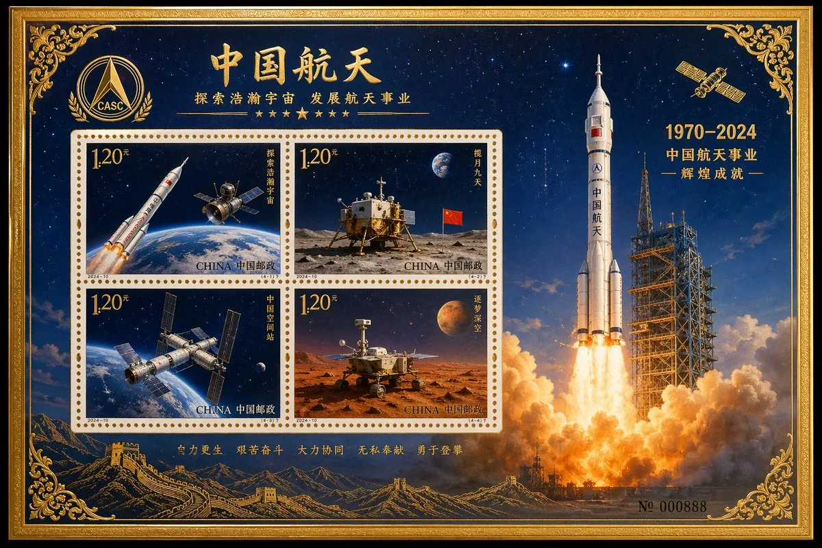 China Aerospace Commemorative Stamp Sheet