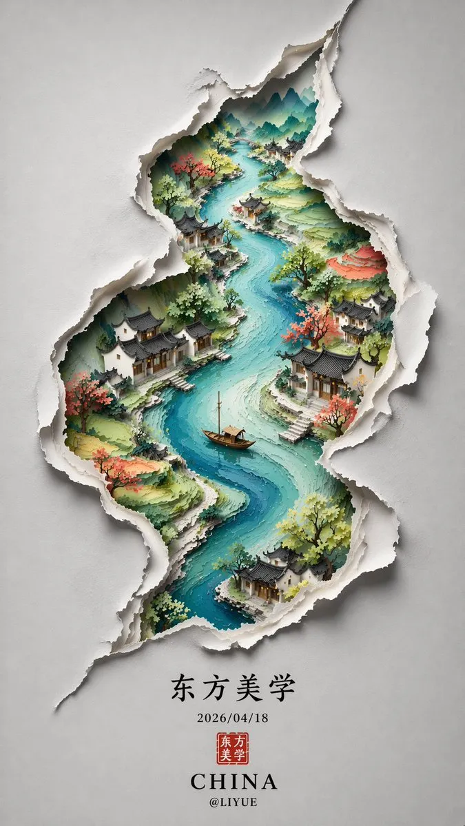 Chinese Minimalist S-Shaped Poster