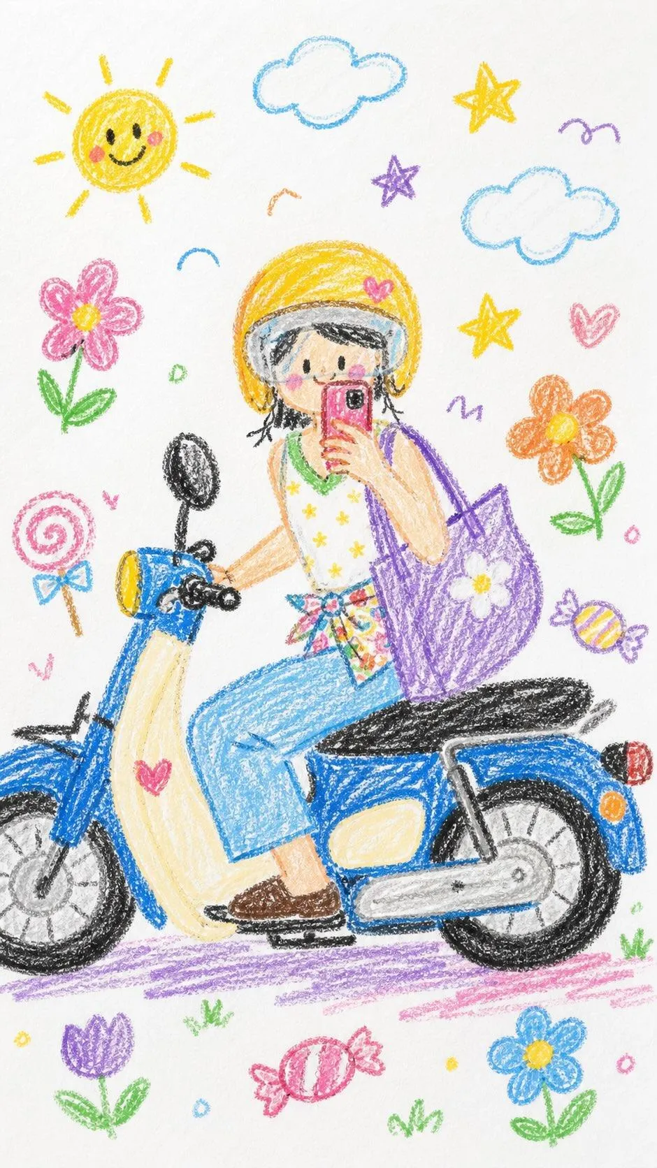 Crayon-Style Drawing Transformation — variation 2