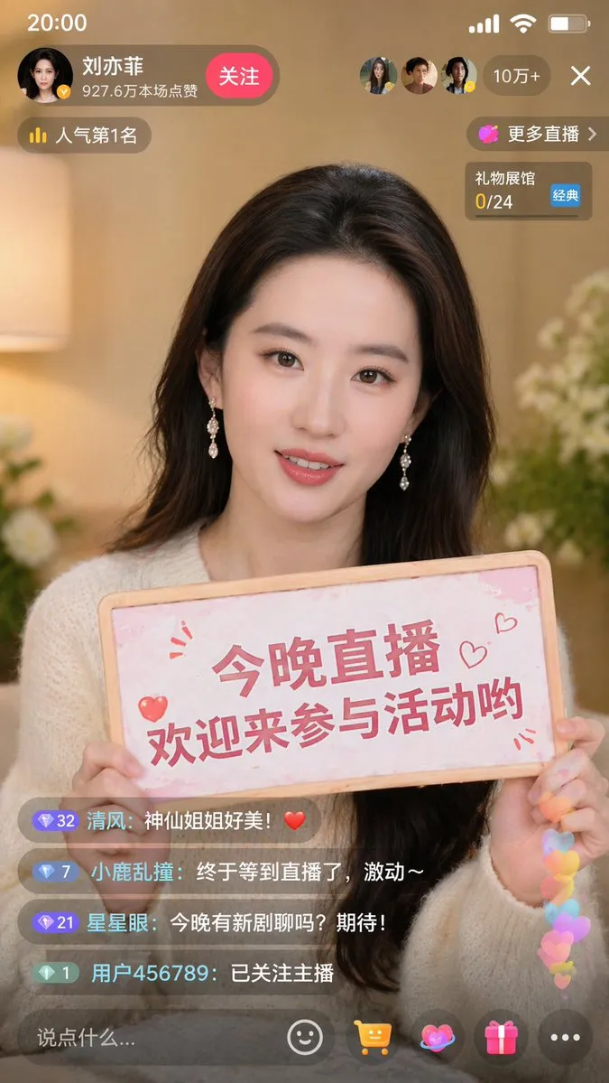 Liu Yifei Douyin Livestream Screenshot