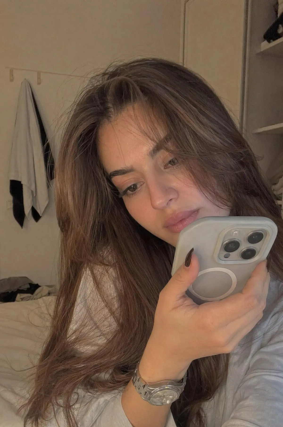 Realistic Candid Bedroom Recording Portrait