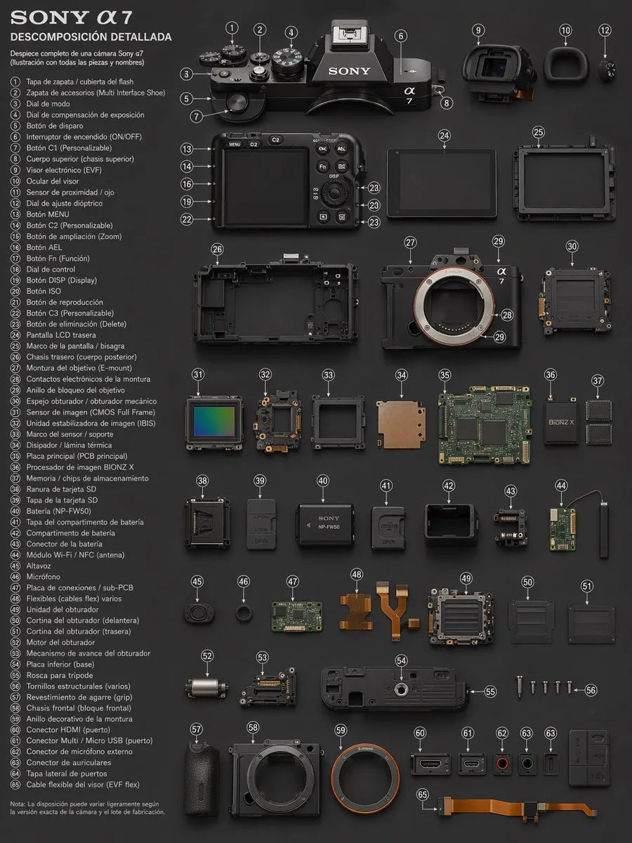 Sony A7 Exploded View Breakdown Prompt